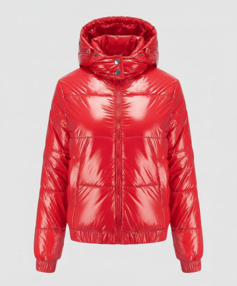Mira | Glossy Hooded Quilted Jacket