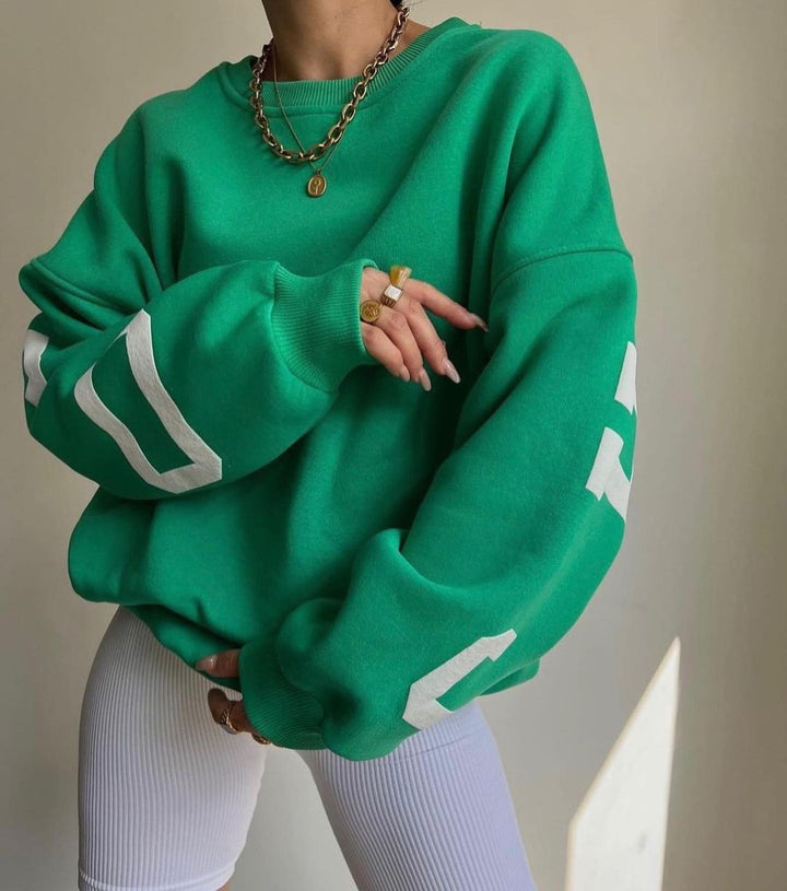 Joris | Sweatshirt de gola redonda com letras na manga