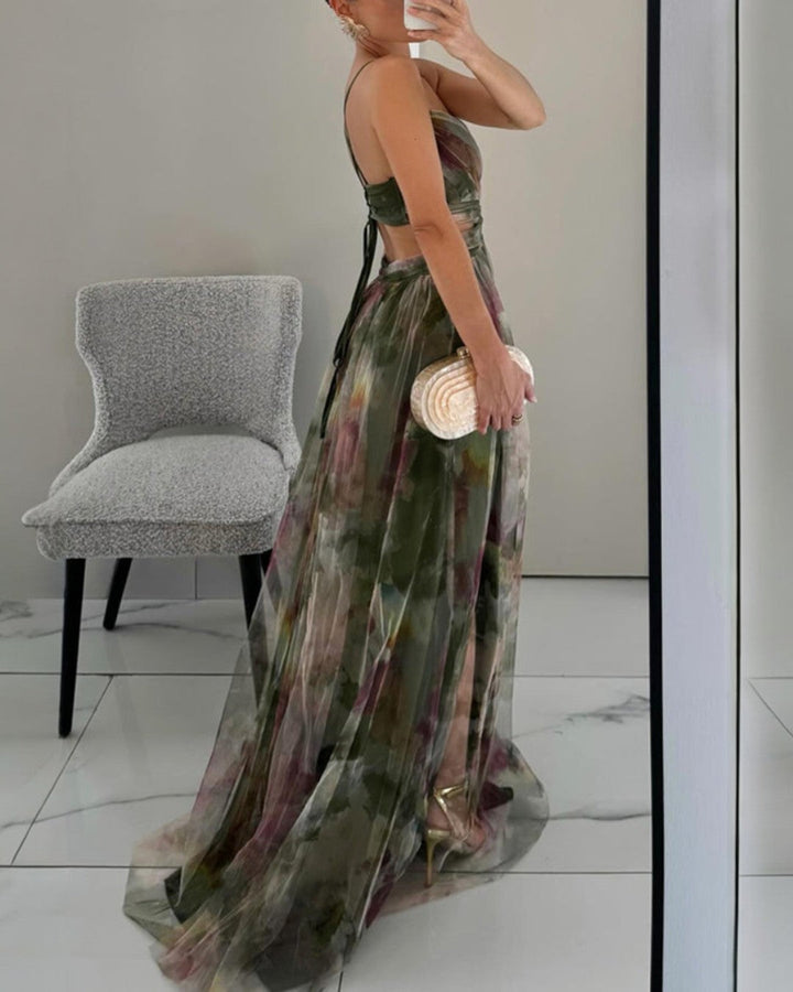 Giselle - Magico maxi abito con stampa floreale
