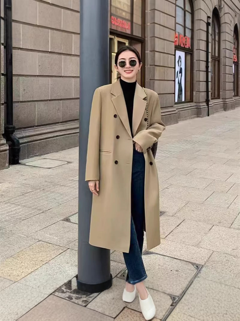 Livia | Long Double-Breasted Lapel Coat
