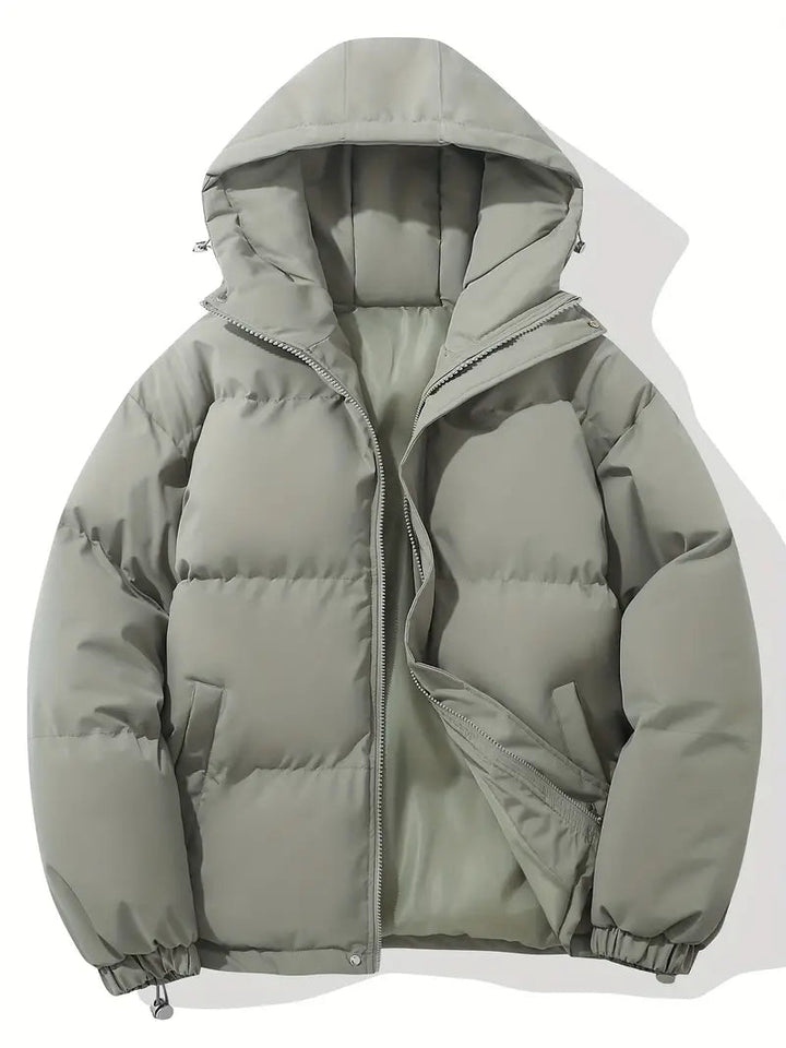 Kian | Daunenjacke mit Kapuze und breiten Steppnähten