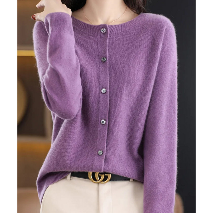Smilla | Cardigan spazzolato a girocollo