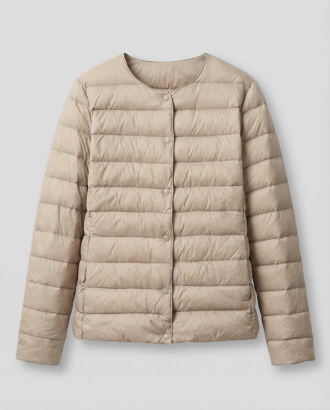 Lea | Veste sans col matelassée horizontalement