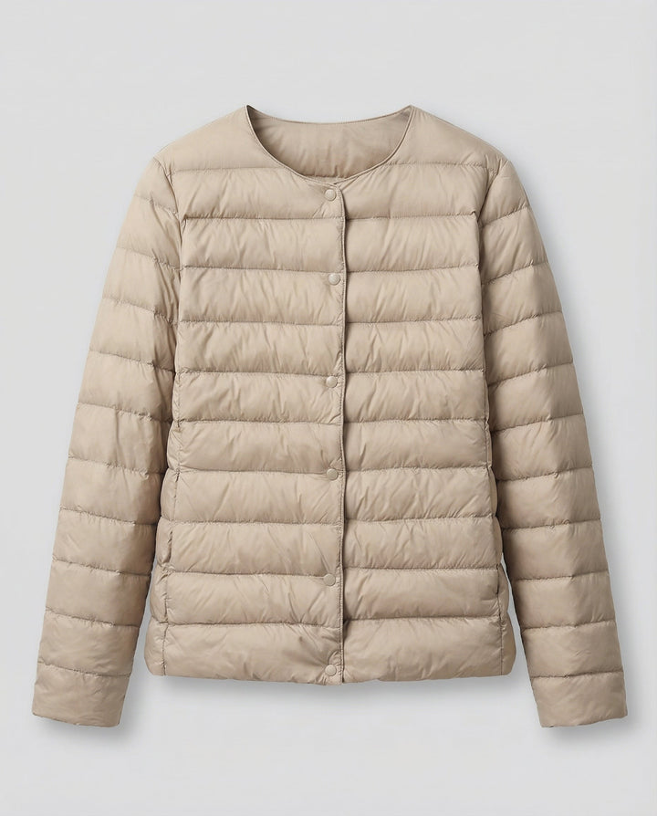 Lea | Veste sans col matelassée horizontalement