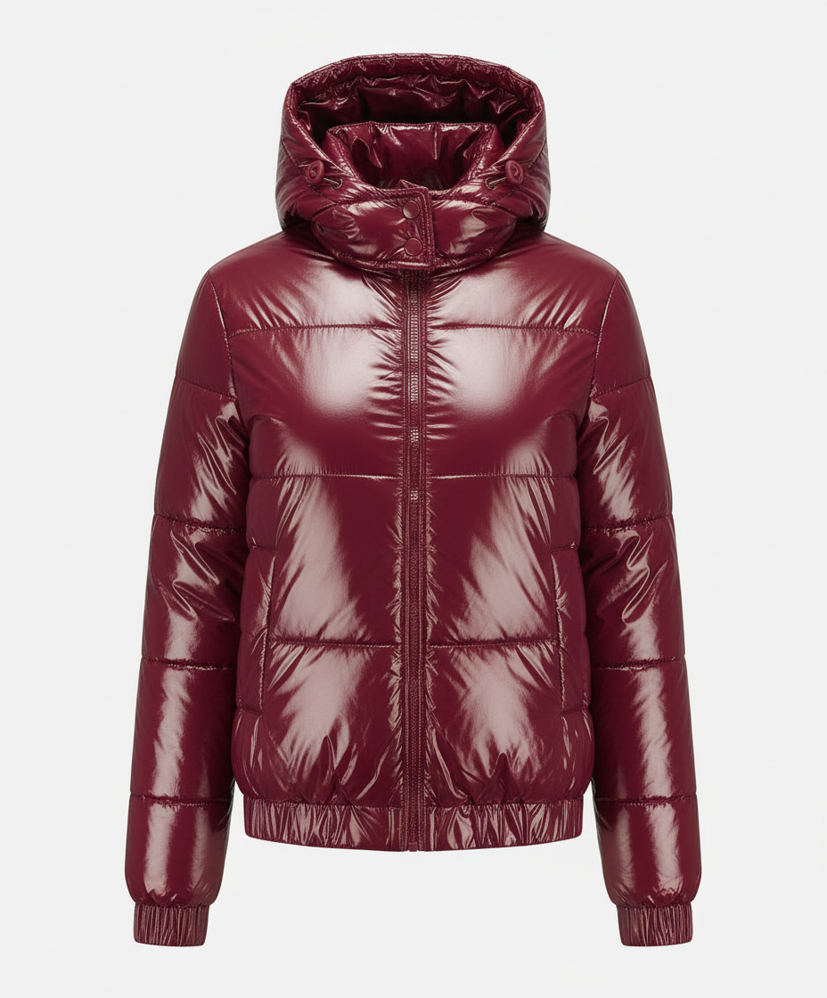Mira | Glossy Hooded Quilted Jacket