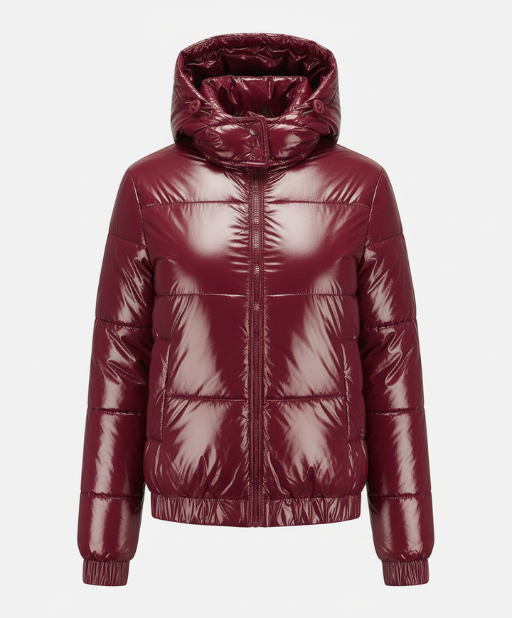 Mira | Glossy Hooded Quilted Jacket
