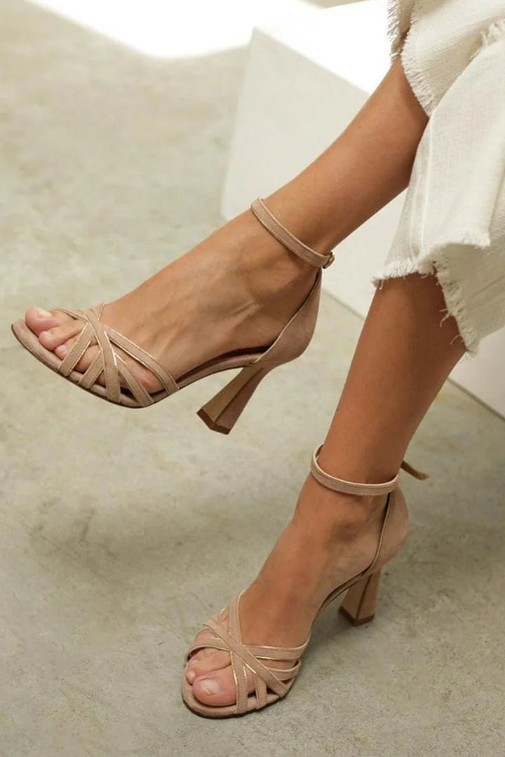 SANDAL WITH CROSS-BAND HEEL