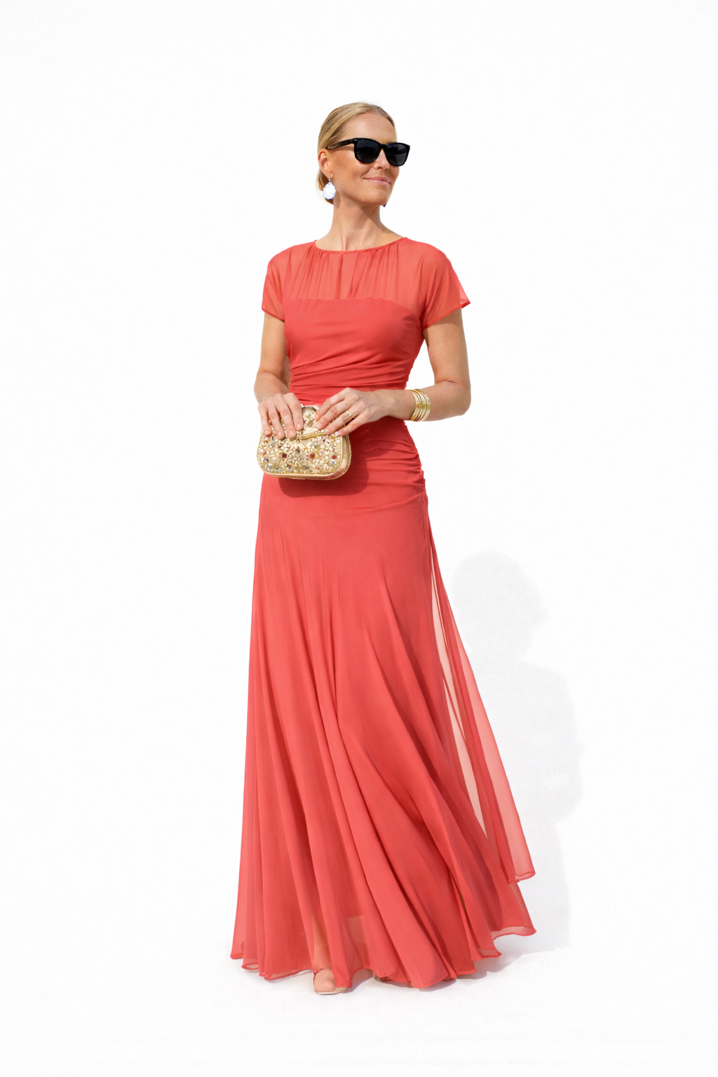 Veloria | Elegante vestido largo con estampado floral