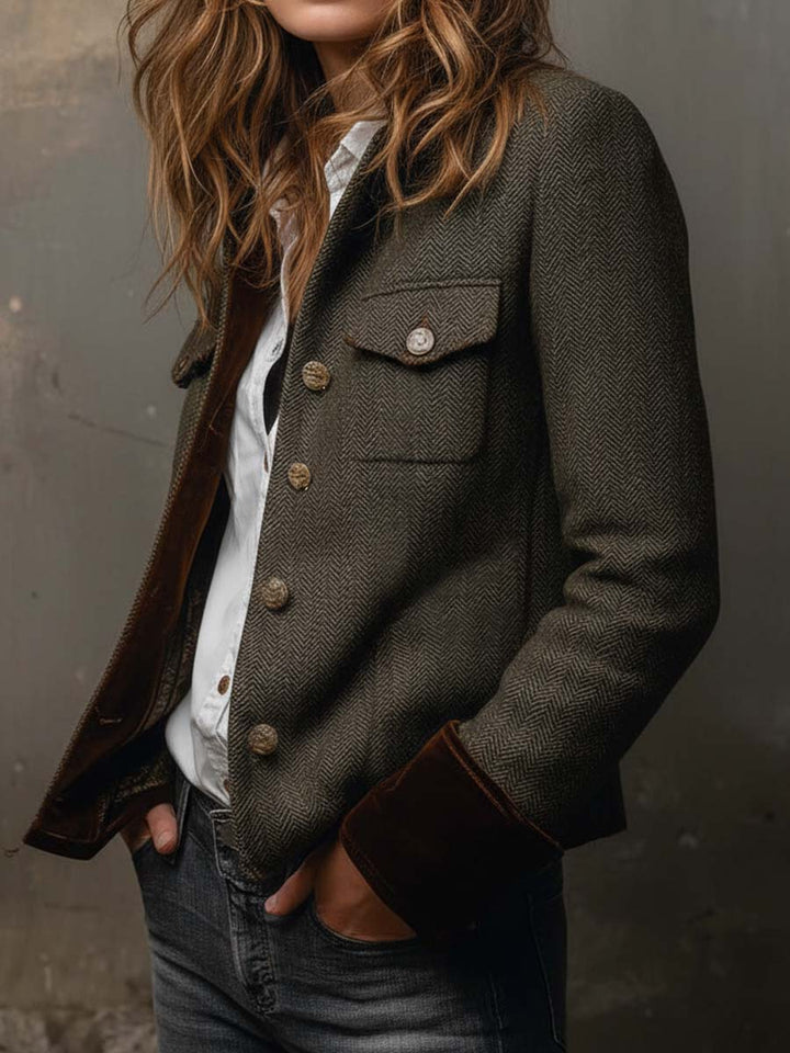Honorine | Veste à col montant en chevrons