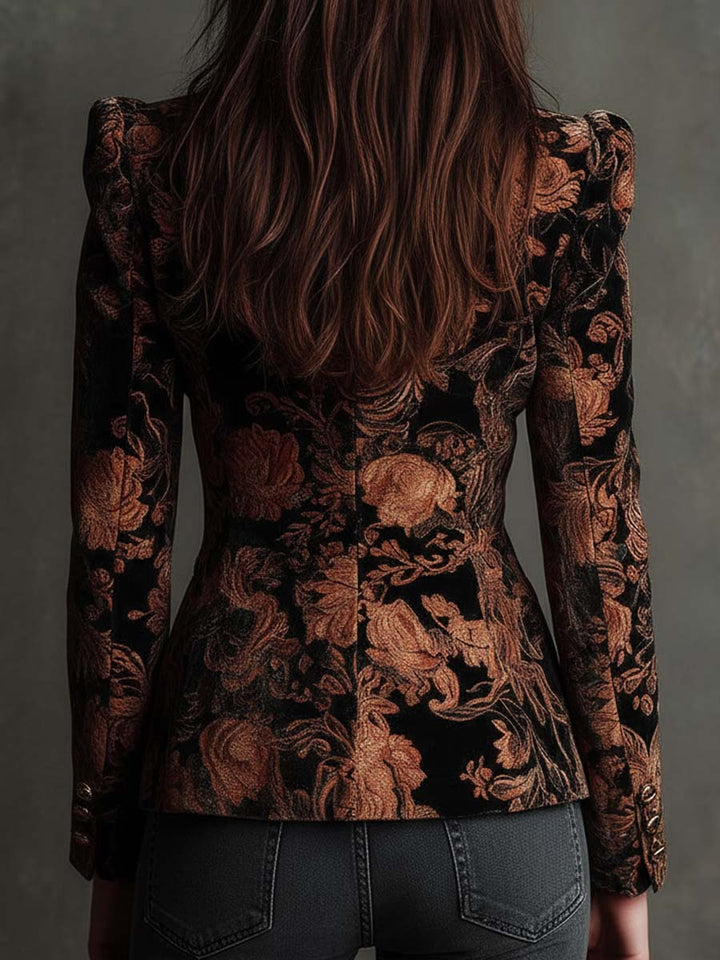 Laure | Blazer de terciopelo con motivos florales ornamentales