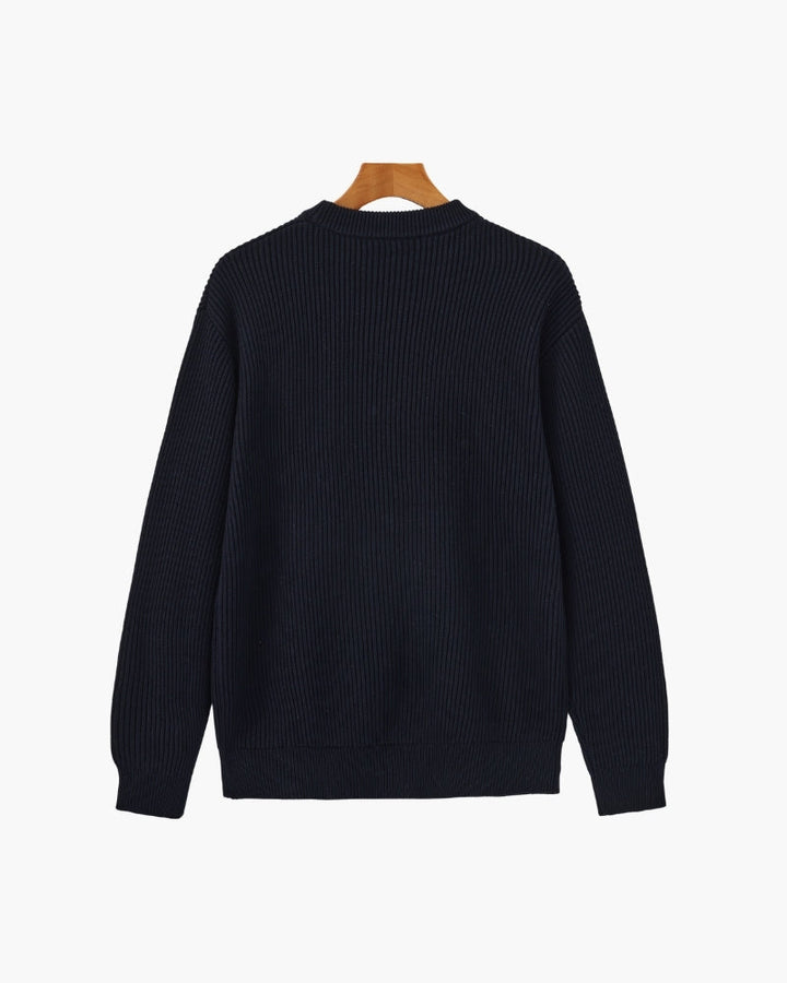 Jersey de algodón a rayas | Cuello redondo