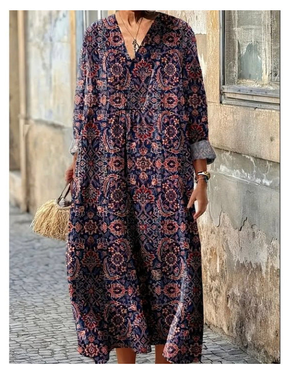 Marie™ | Printed round neck dress