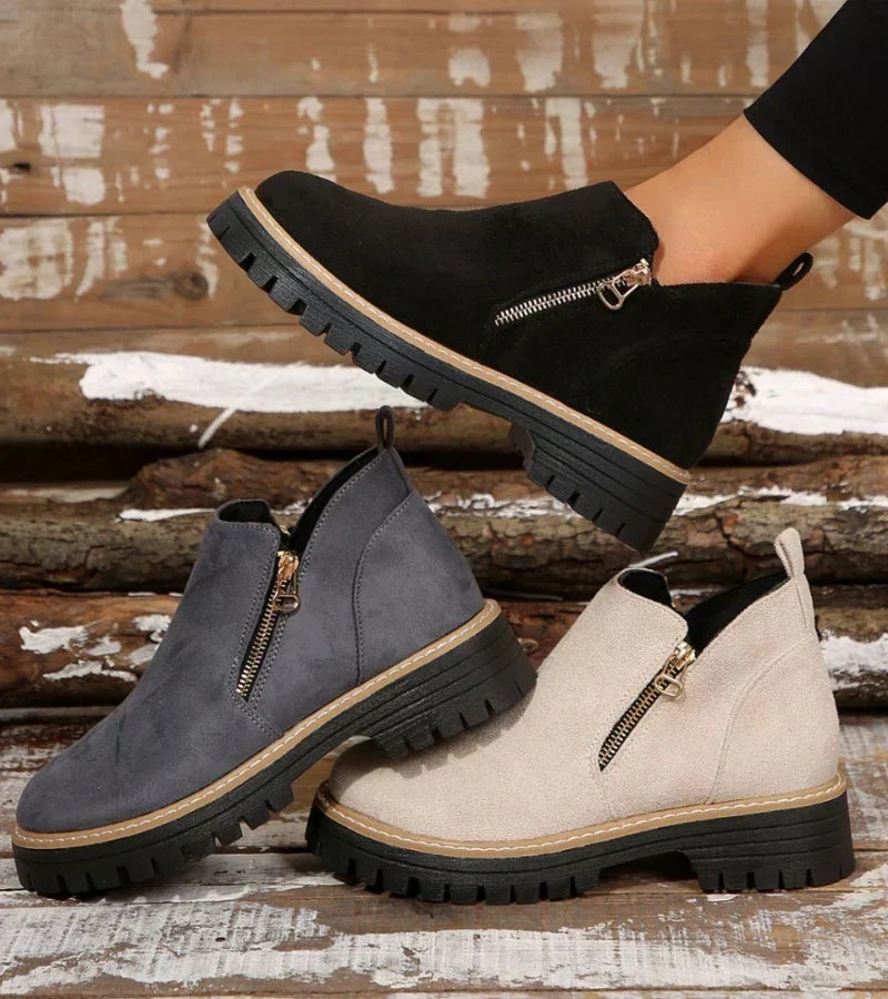 Rosina | Botines con cremallera y suela gruesa