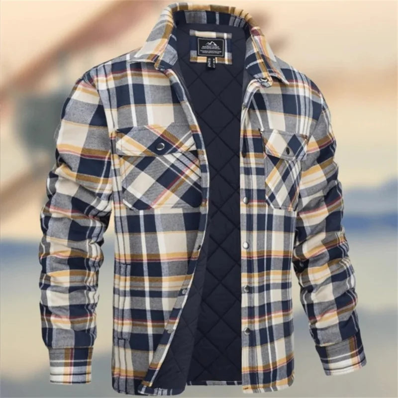 Enno | Hemdjacke mit kariertem Steppfutter