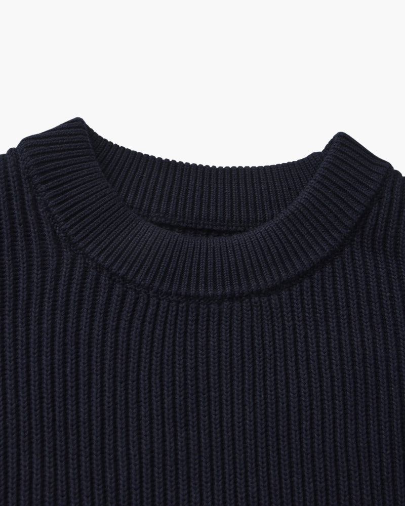 Jersey de algodón a rayas | Cuello redondo