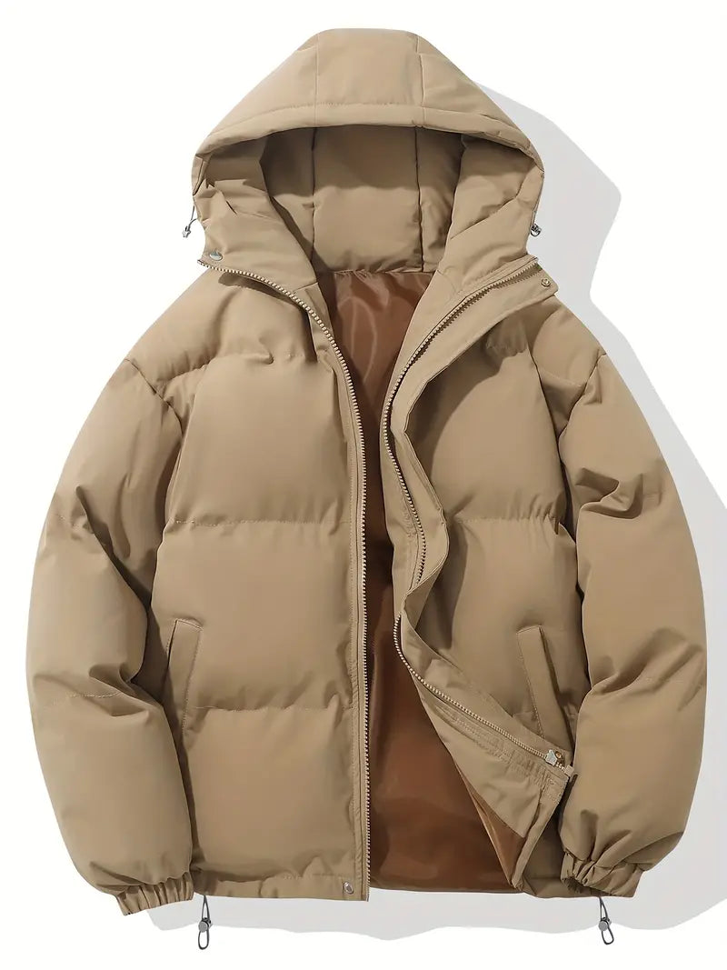 Kian | Daunenjacke mit Kapuze und breiten Steppnähten