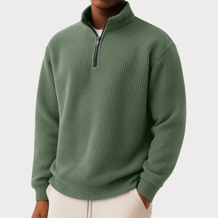 Gestrickter Pullover mit Reißverschluss am Kragen | Moderner Komfort