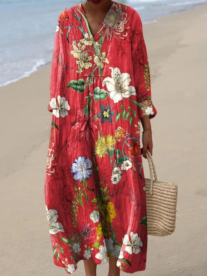 Marie™ | Printed round neck dress