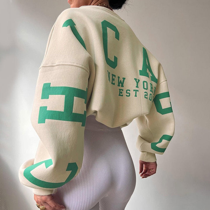 Joris | Sweatshirt de gola redonda com letras na manga