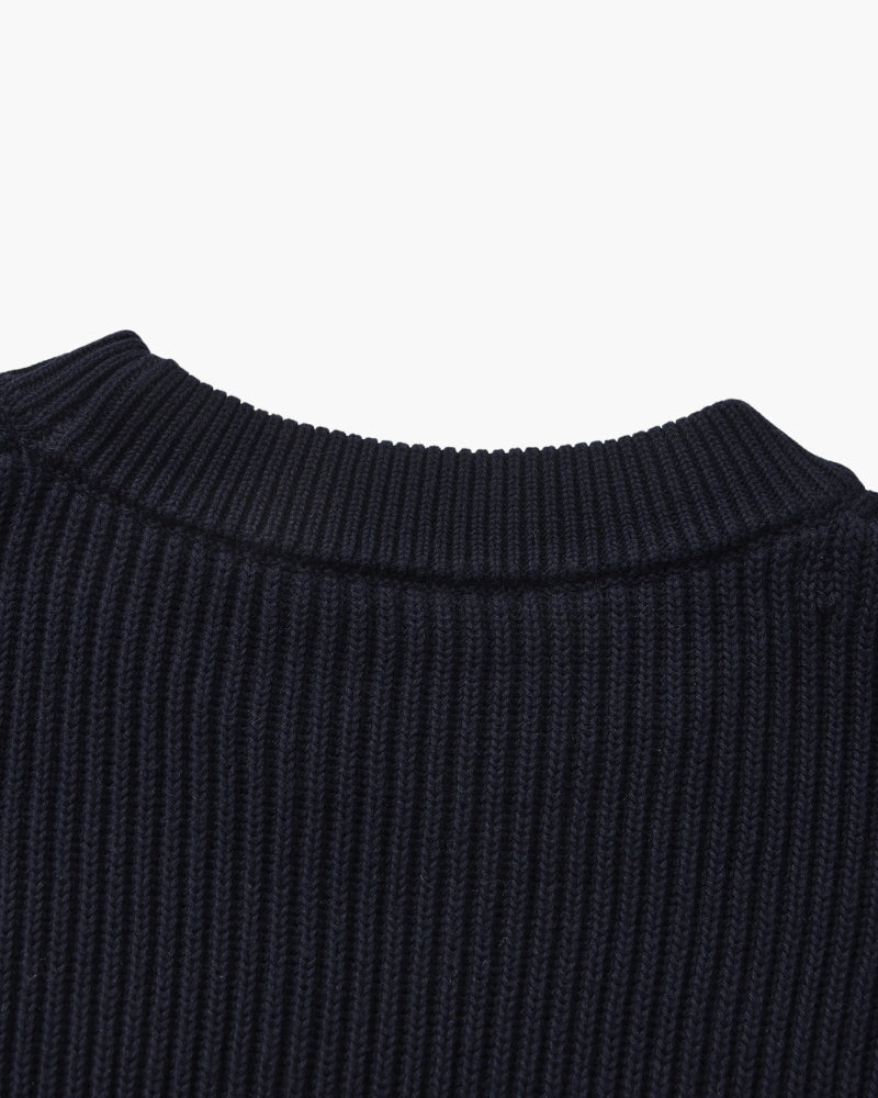 Jersey de algodón a rayas | Cuello redondo