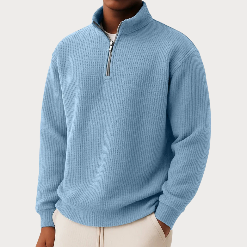 Gestrickter Pullover mit Reißverschluss am Kragen | Moderner Komfort