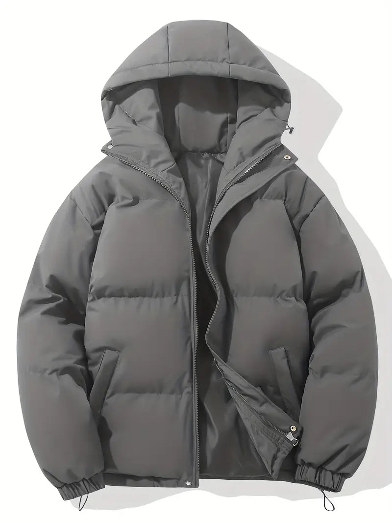 Kian | Daunenjacke mit Kapuze und breiten Steppnähten
