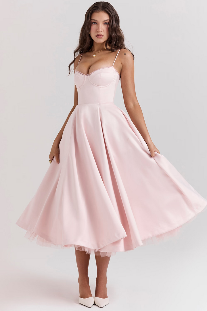 Abito Blu Elegante con Dettagli Glamour