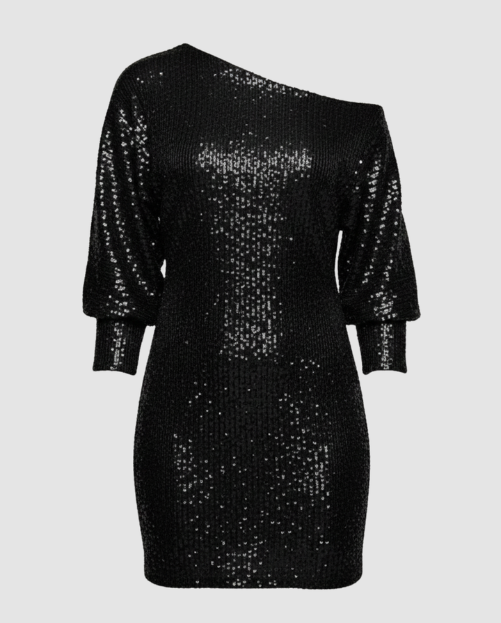 Sequined One Shoulder Mini Dress