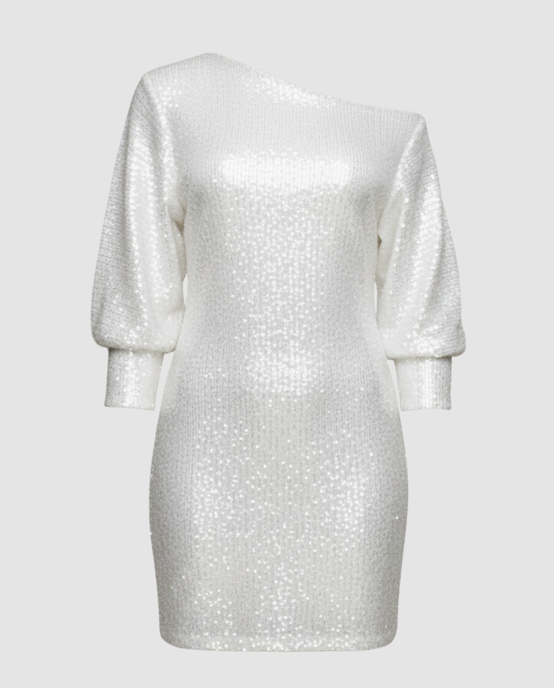 Sequined One Shoulder Mini Dress