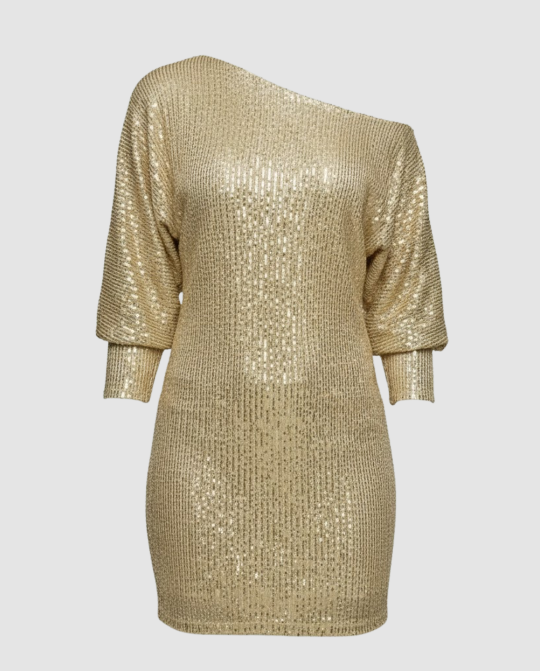 Sequined One Shoulder Mini Dress