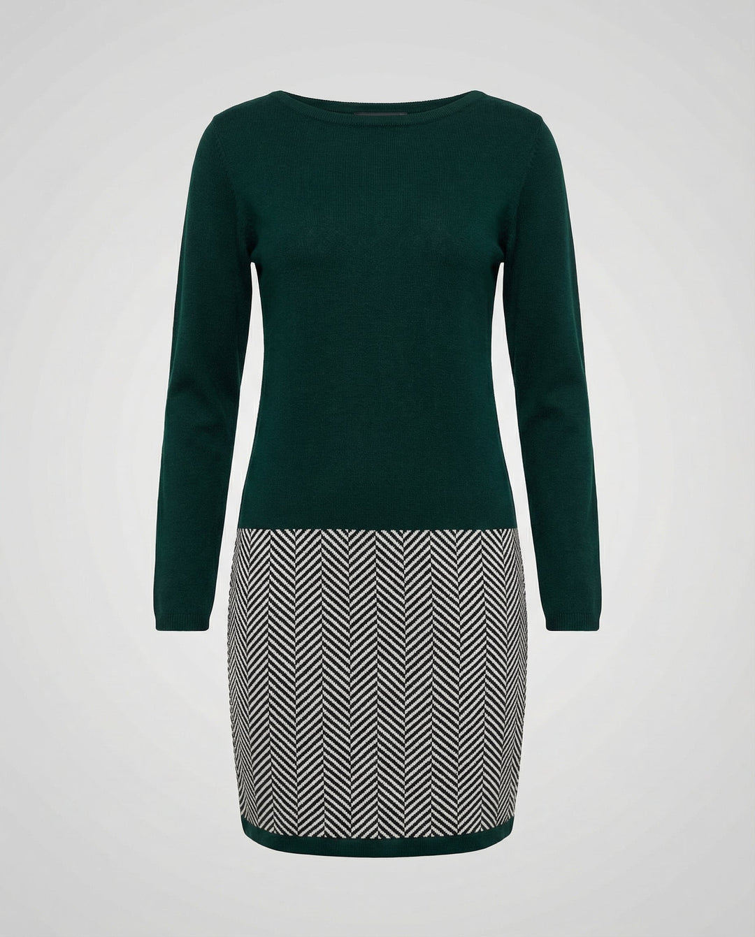 Long Sleeve Houndstooth Knit Dress
