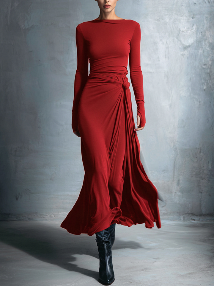 Alba - Vestido largo con lazo lateral