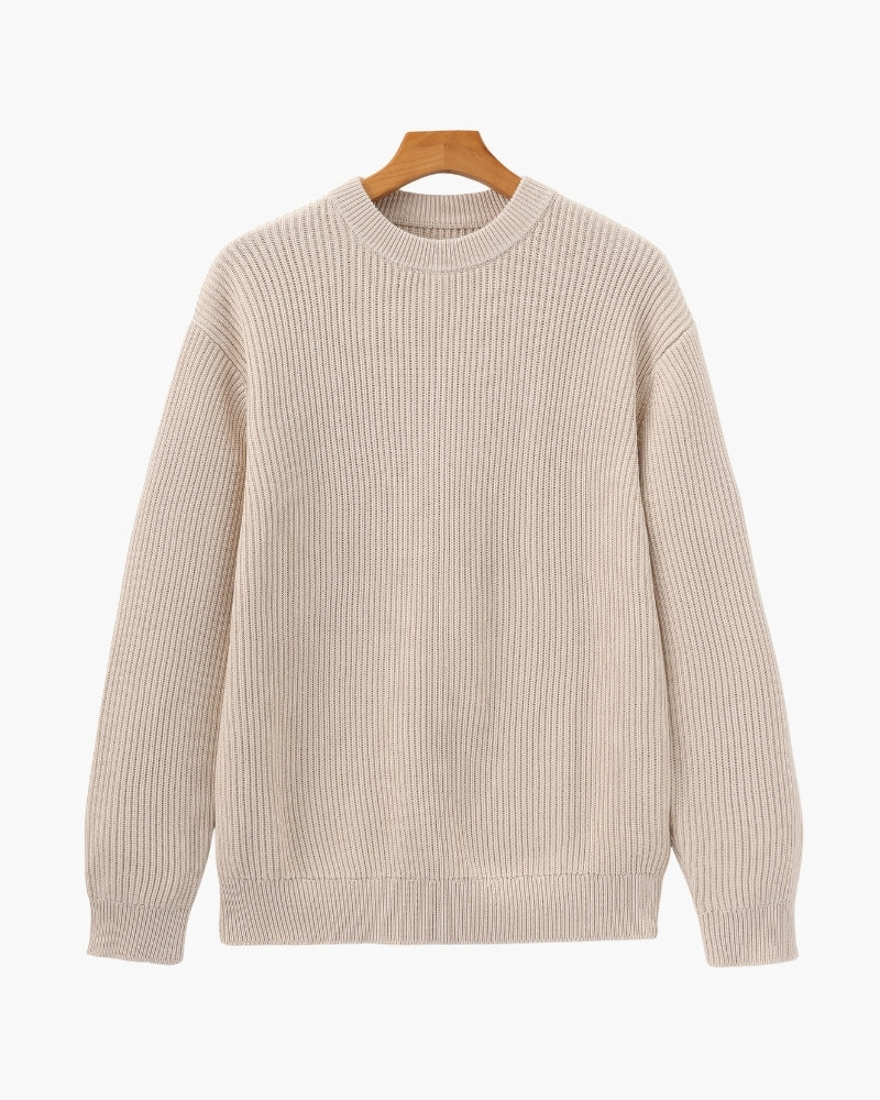 Jersey de algodón a rayas | Cuello redondo