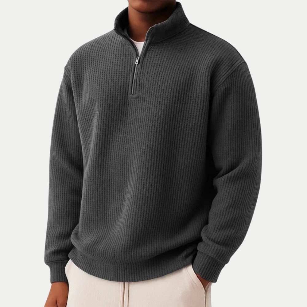 Gestrickter Pullover mit Reißverschluss am Kragen | Moderner Komfort