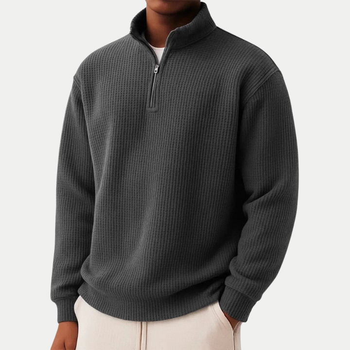 Gestrickter Pullover mit Reißverschluss am Kragen | Moderner Komfort
