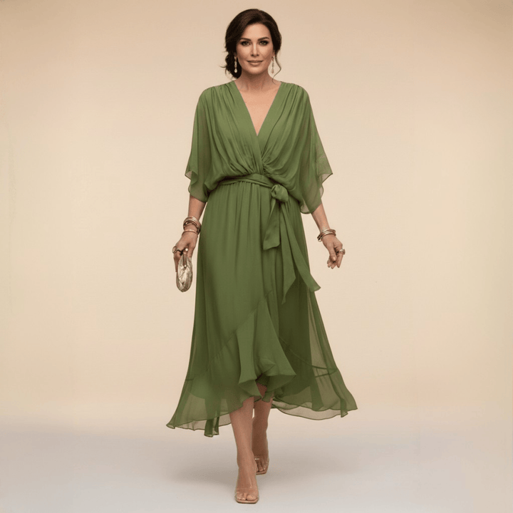 Marta™ | Abito in chiffon con scollo a V