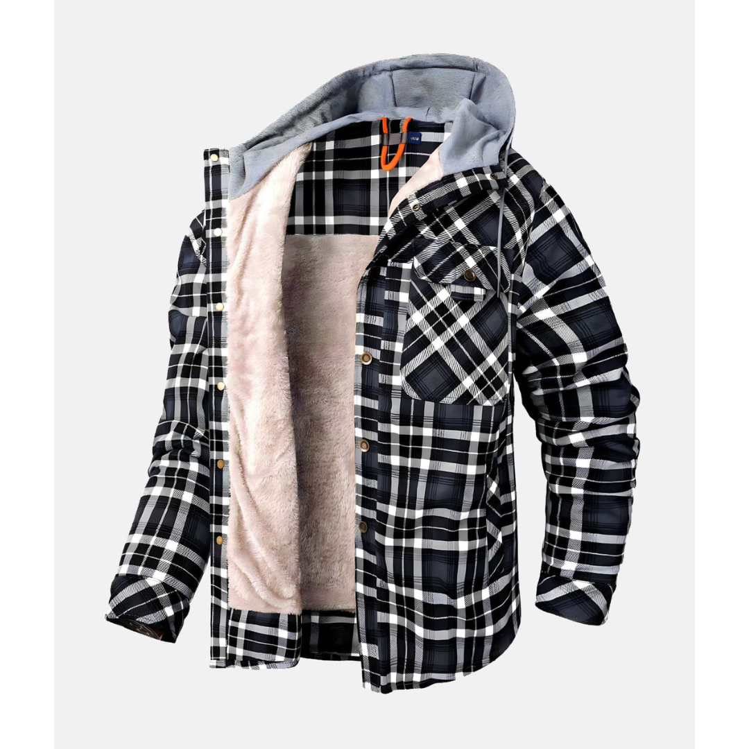 Checked Jacket with Buttons and Hood | Ideal for Cool Days and Casual Looks