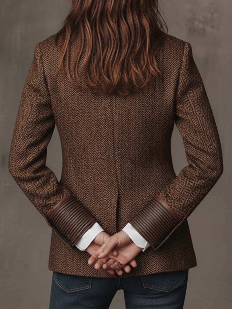 Caroline | Blazer texturé à revers contrastants