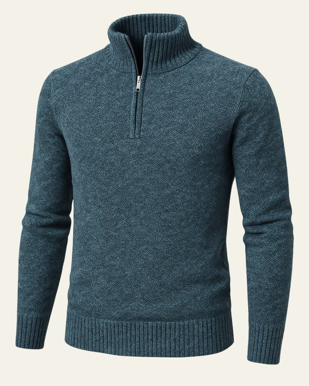 Herrenpullover mit strukturierter Halbzipper-Front | Leichtes Polyester und zeitgemäßer Stil