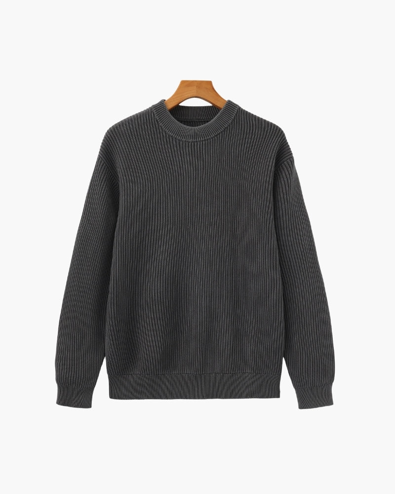 Jersey de algodón a rayas | Cuello redondo