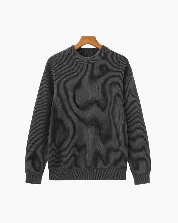 Jersey de algodón a rayas | Cuello redondo