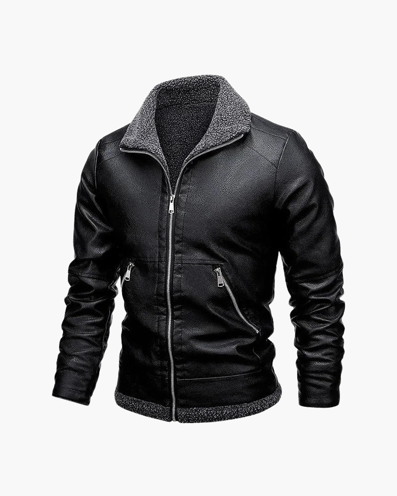 Leather Jacket with Fleece Interior | Elegance and Comfort