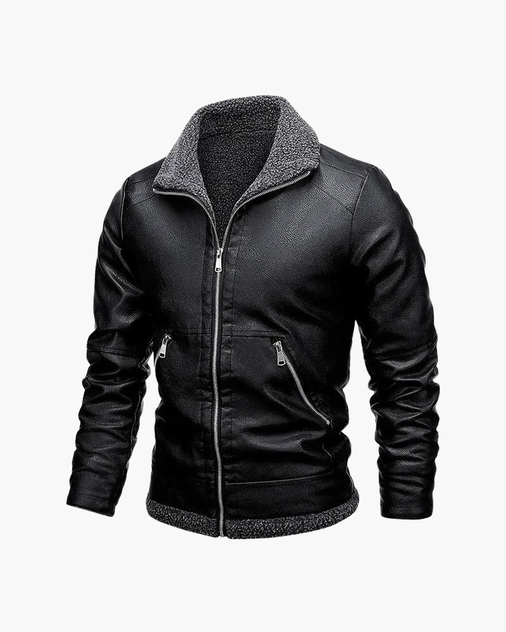 Leather Jacket with Fleece Interior | Elegance and Comfort