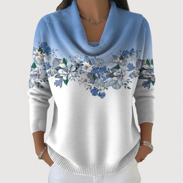 Aurora | Floral Turtleneck Sweater