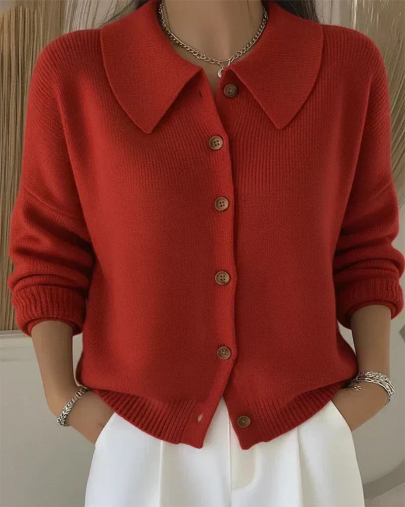 Velia | Cardigan with Shirt Collar