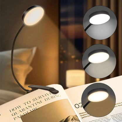 LED-Klemm-Leselampe | 3 Farbmodi, 10 Stufen, bis 80 h Akk