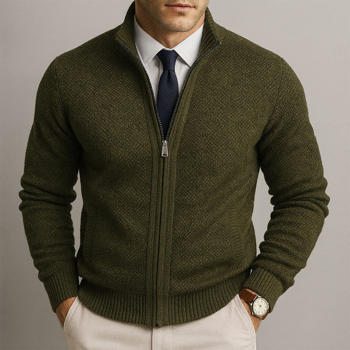 Cardigan in lana con zip | Eleganza sartoriale e comfort