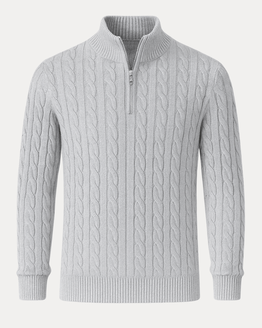Unisex Cable Sweater with Half Zip | Comfort and Classic Style for Every Occasion