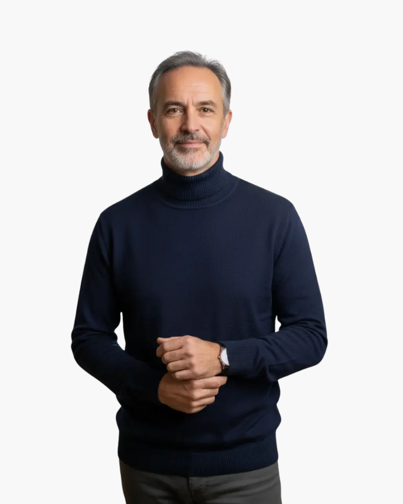 Stretch Viscose Turtleneck Sweater | Elegant Comfort