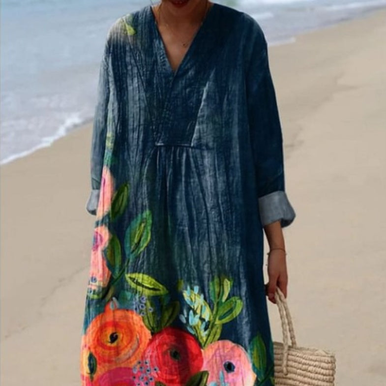 Marie™ | Printed round neck dress